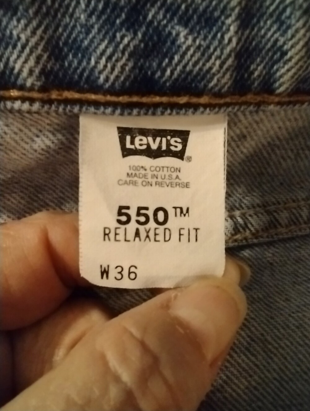NOT FOR SALE  90's Levi's 550 Shorts Mens Sz 34 Relaxed Fit Blue Jean Orange - Picture 6 of 7